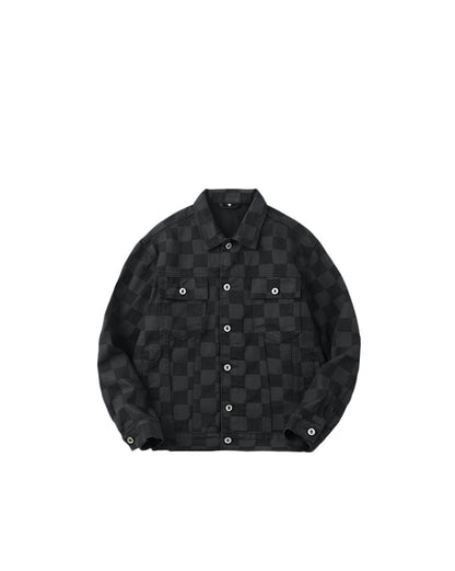Cardydony Checkered Print Utility Jacket