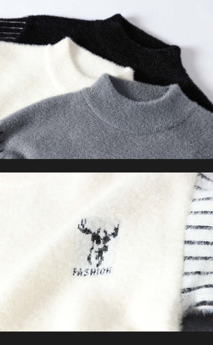 Cardydony Women's Mock Neck Color Block Sweater | Urban Fashion