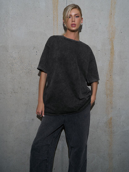Cardydony Women's Vintage Washed Cotton Oversized T Shirts