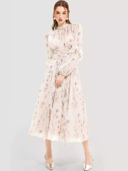 Cardydony Women's Floral Chiffon Maxi Dress