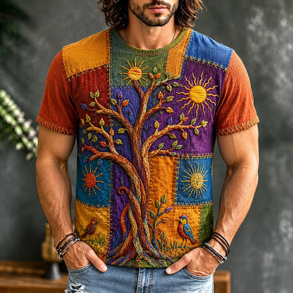 Cardydony Men's Vintage Hippie Art Short Sleeve Casual T-shirt