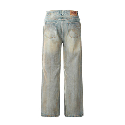 Cardydony Women's Vintage High-Waisted Straight-Leg Cotton Jeans