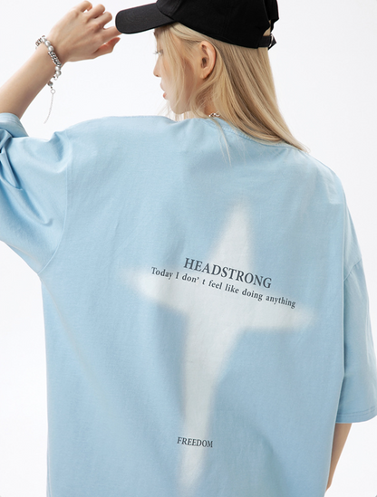Cardydony Women's 100% Cotton Graphic T-Shirt – Oversized “Headstrong” Streetwear Tee