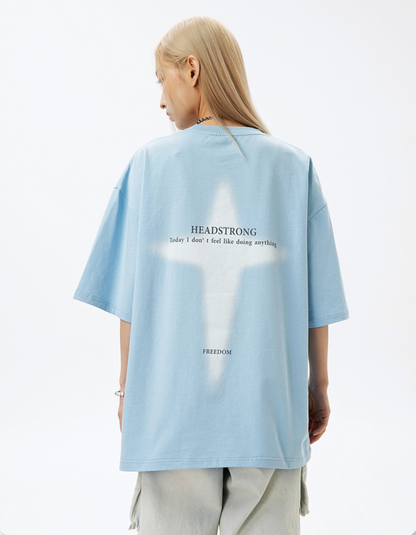 Cardydony Women's 100% Cotton Graphic T-Shirt – Oversized “Headstrong” Streetwear Tee