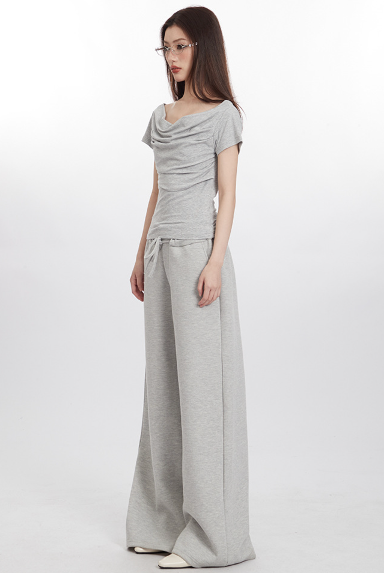 Cardydony Women's Draped Off-Shoulder Slim-Fit Crop Top