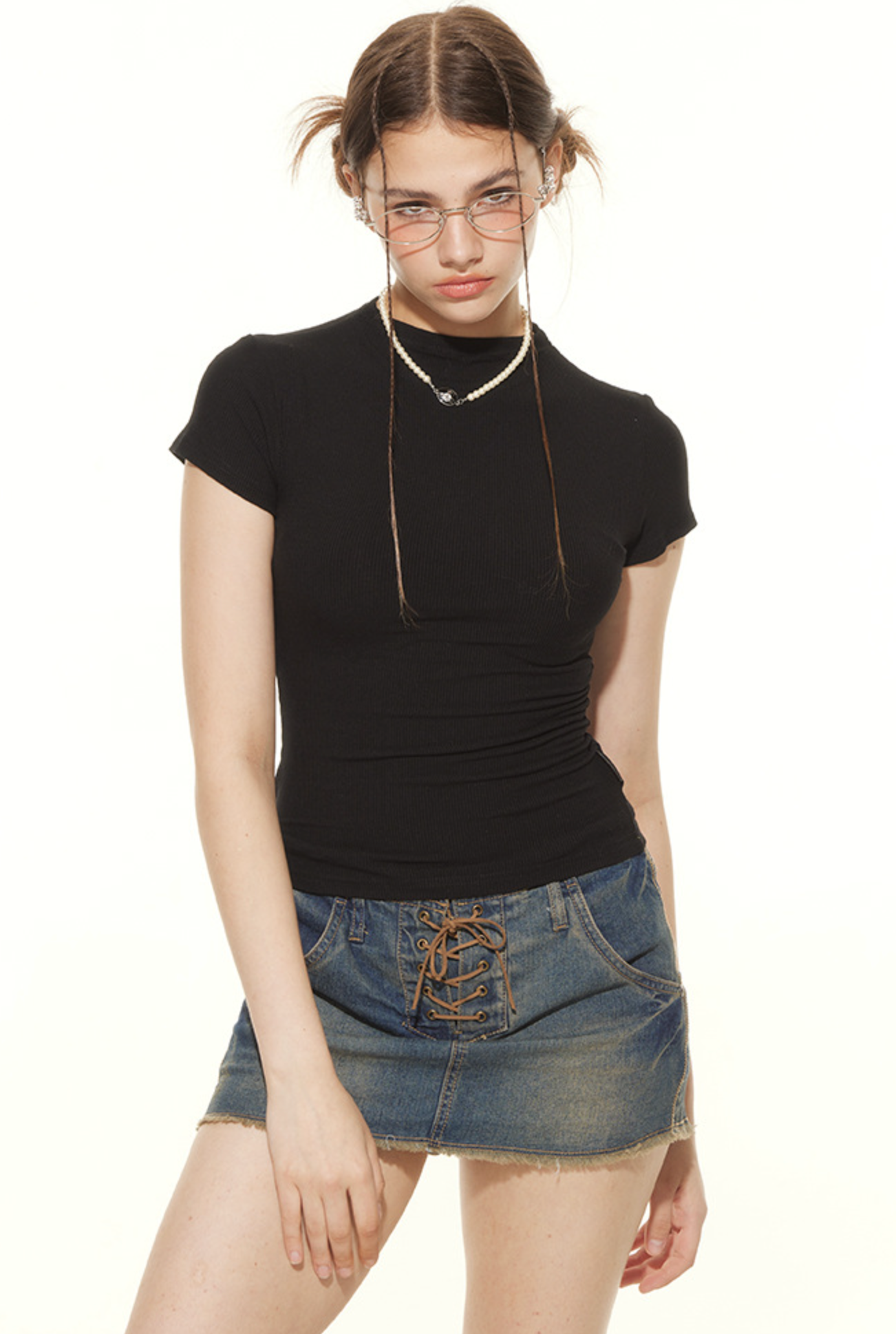 Cardydony Women's Basic Slim-Fit Ribbed T-Shirt