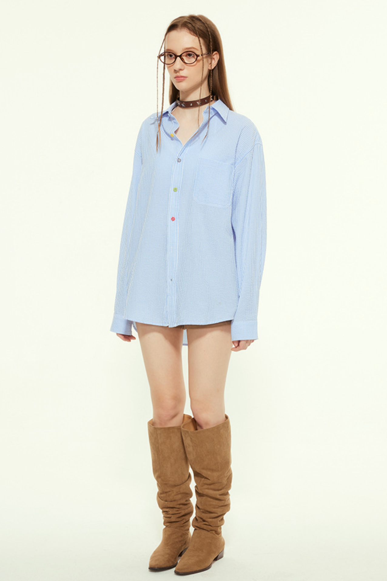 Cardydony Women's Relaxed Fit Oversized Striped Button-Up Shirt with Classic Charm