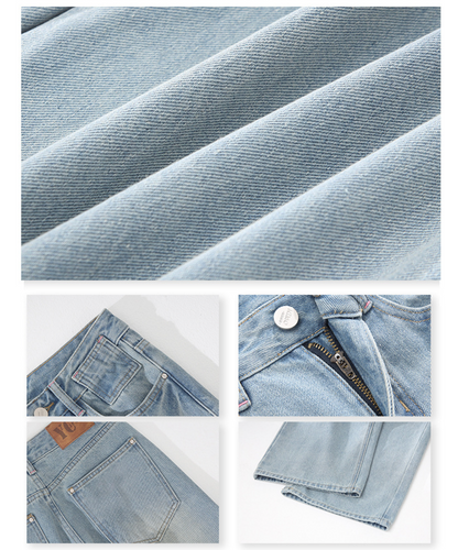 Cardydony Women's High-Waisted Light Blue Straight-Leg Jeans for Casual Chic