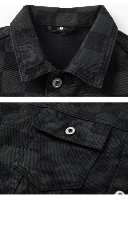 Cardydony Checkered Print Utility Jacket