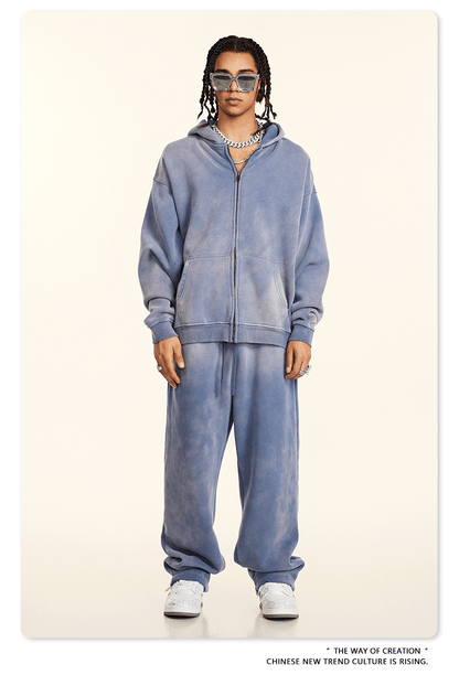 Cardydony Women's Arctic Drift Spray-Dyed Zip Hoodie | Premium Fleece Series