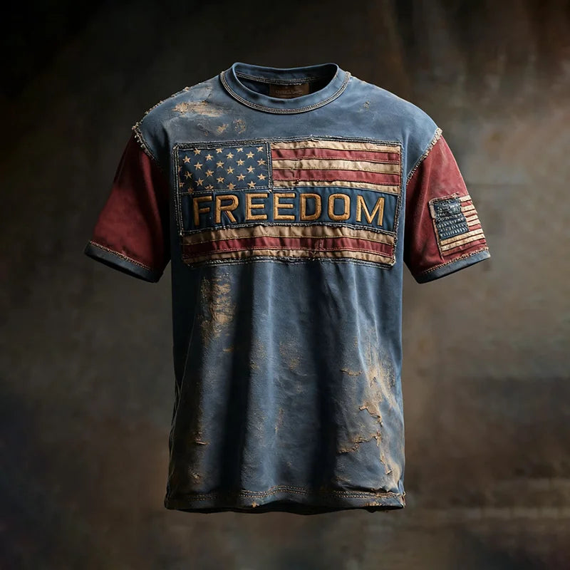 Cardydony Men's Freedom Printed Casual T-shirt