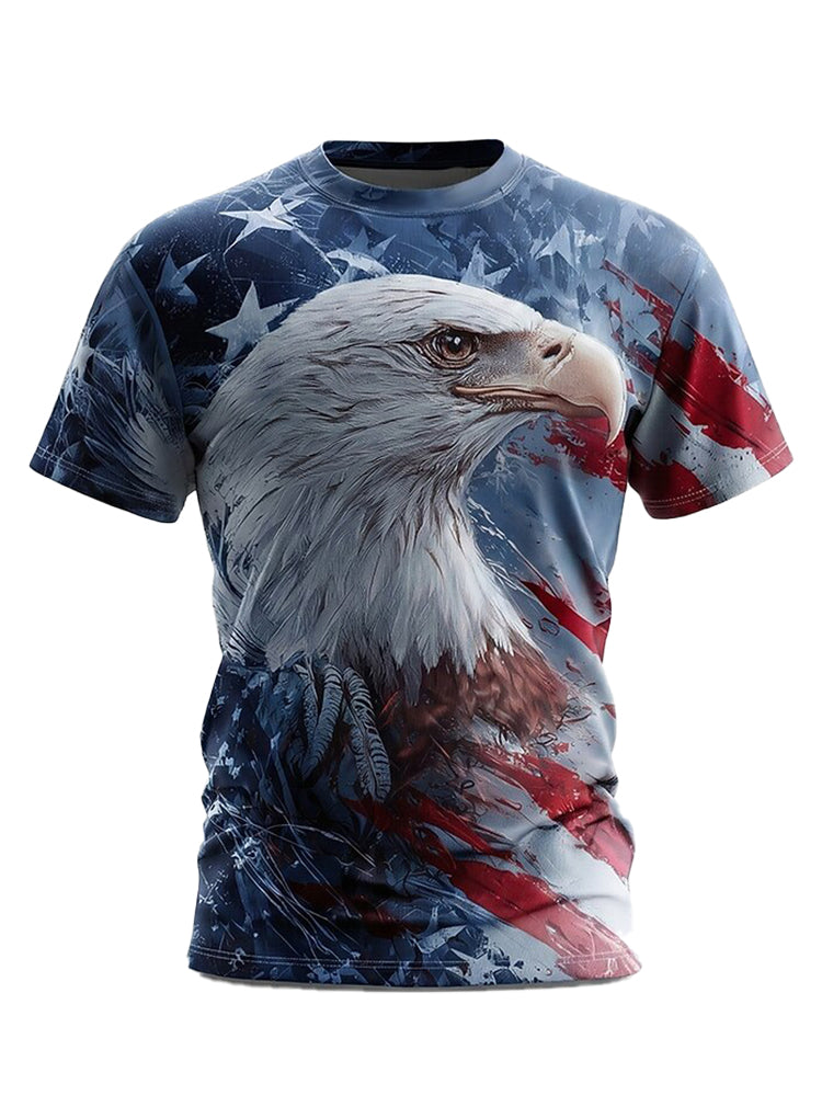 Cardydony Men's America's 250th Anniversary With Eagle Print T Shirt