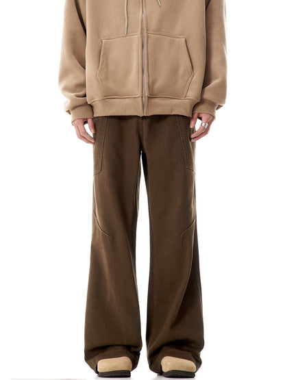 Cardydony Women's Diagonal-Cut Wide-Leg Cotton Pants