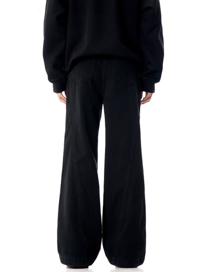 Cardydony Women's Diagonal-Cut Wide-Leg Cotton Pants