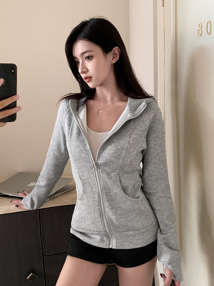 Cardydony Women's Cozy Zippered Hooded Sweatshirt with a Sleek Fit