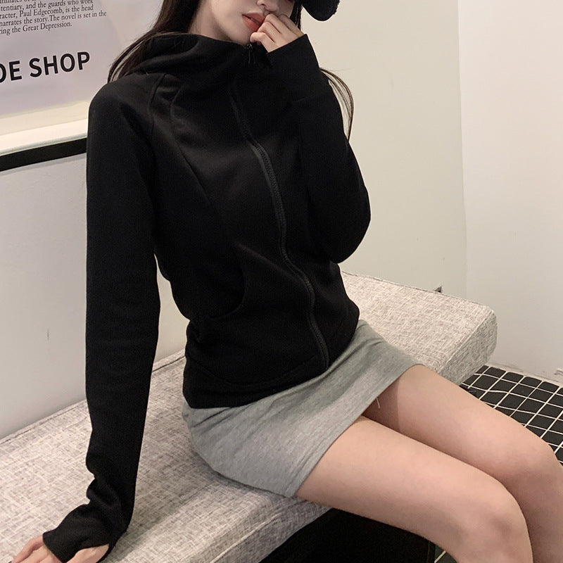 Cardydony Women's Cozy Zippered Hooded Sweatshirt with a Sleek Fit