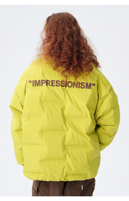 Cardydony "Impressionism" Print Stand Collar Down Jacket