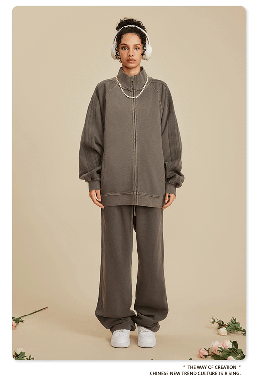 Cardydony Women's Vintage Wash Track Pants | Loose Straight Athletic Pants
