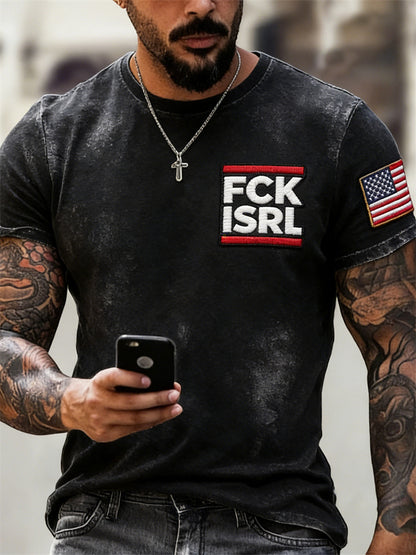 Cardydony Men's Fck Isrl No One Wants To Fight For Israel Washed T Shirt