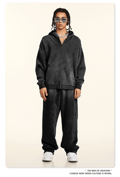 Cardydony Women's Arctic Drift Spray-Dyed Zip Hoodie | Premium Fleece Series
