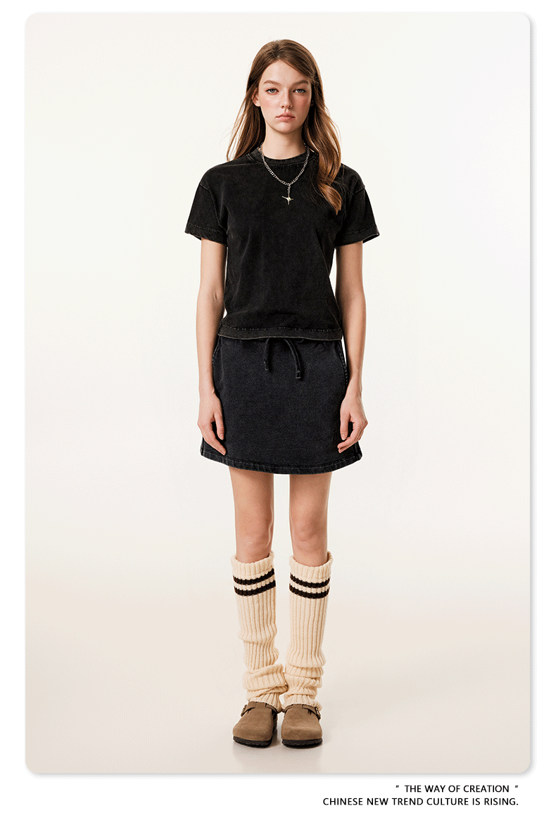 Cardydony Women's Vintage Washed Cotton Crop Tee | Premium Basic Collection