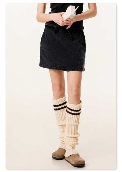 Cardydony Women's High-Waist Cotton Mini Skirt | Vintage Wash Collection