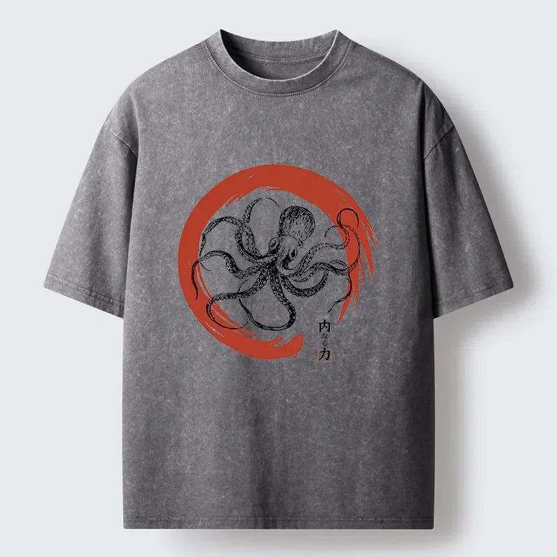 Cardydony Zen Octopus Washed T-shirt