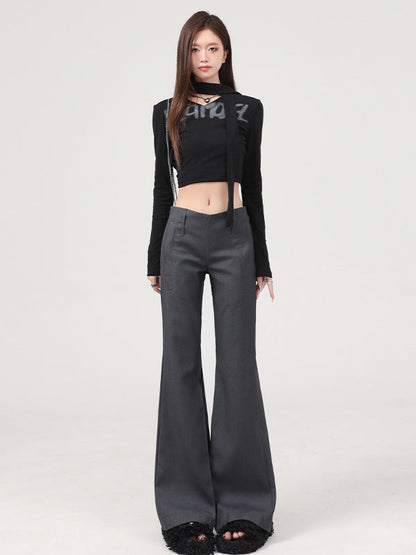 Cardydony Women's Flared Pants for Women | Y2K Low Waist Flare Trousers Slim Fit Straight Leg Dress Pants
