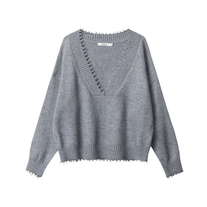 Cardydony Women's Cozy V-Neck Sweater | Classic Fit Spring Pullover