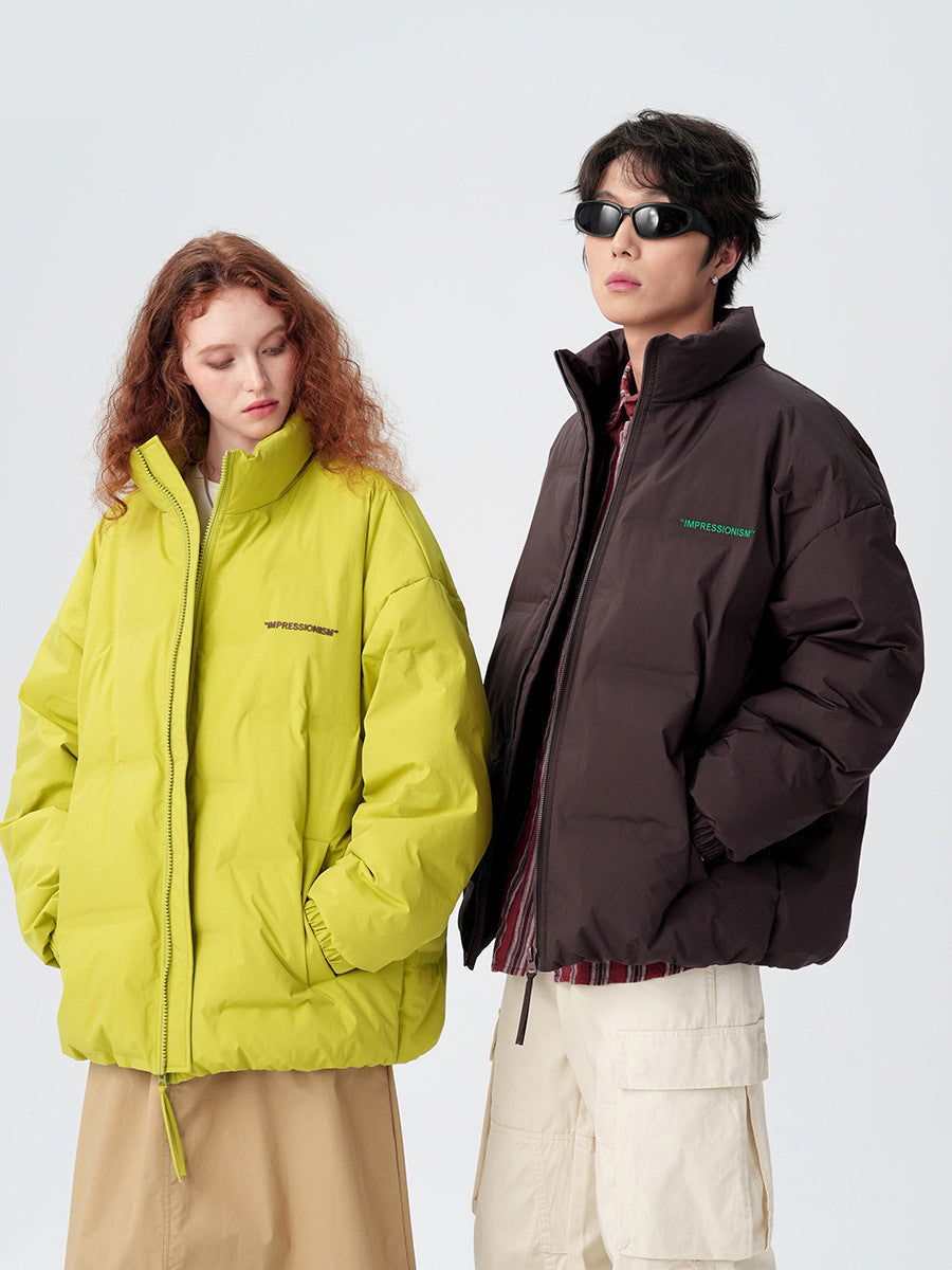 Cardydony "Impressionism" Print Stand Collar Down Jacket