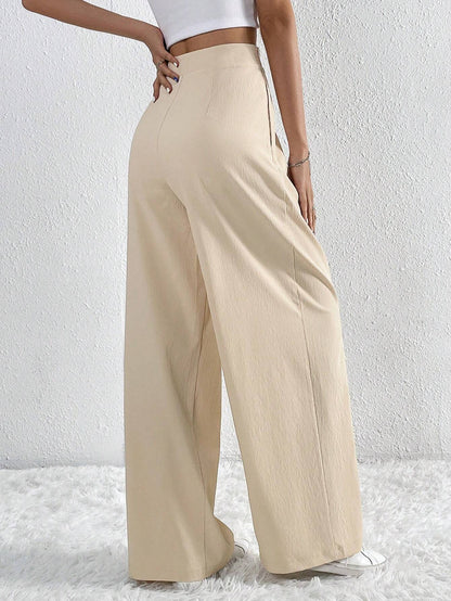Cardydony Women's Pleated Wide Leg Trousers | High Waist Work Pants