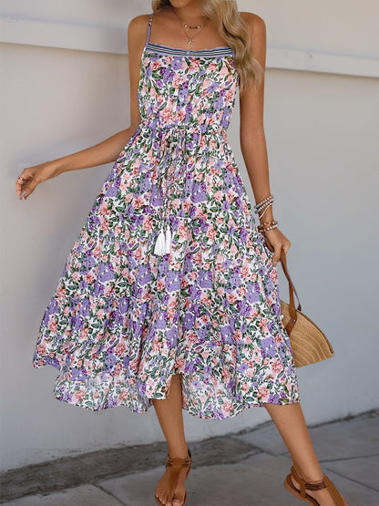 Cardydony Women's Floral Print Midi Dress | Boho Sleeveless Summer Dress