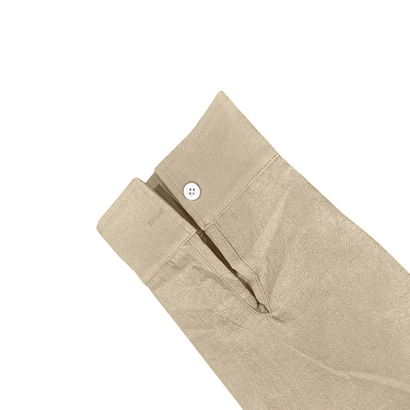 Cardydony Men's Leisure Solid Color Cotton Linen Pocket Shirt And Pants Two Piece Set