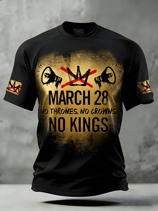 Cardydony Men's Without No King Print Casual T-shirt