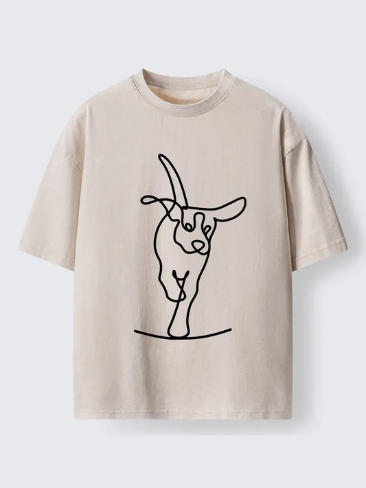 Cardydony Minimalist Dog Washed T-shirt