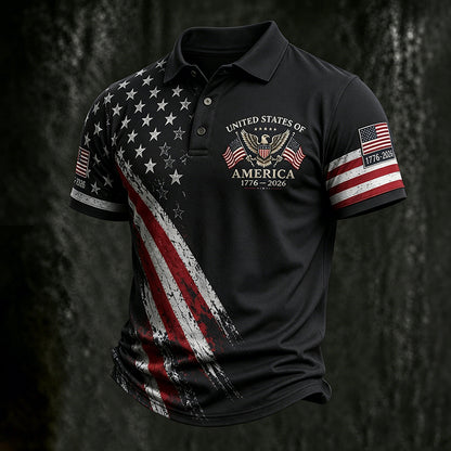 Cardydony Men's United States Of America 1776-2026 Polo Shirt