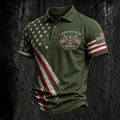 Cardydony Men's United States Of America 1776-2026 Polo Shirt