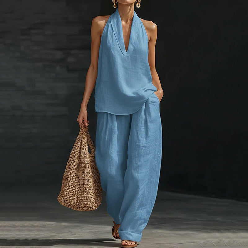 Cardydony V-neck Tank Top & Pants Two Piece Set