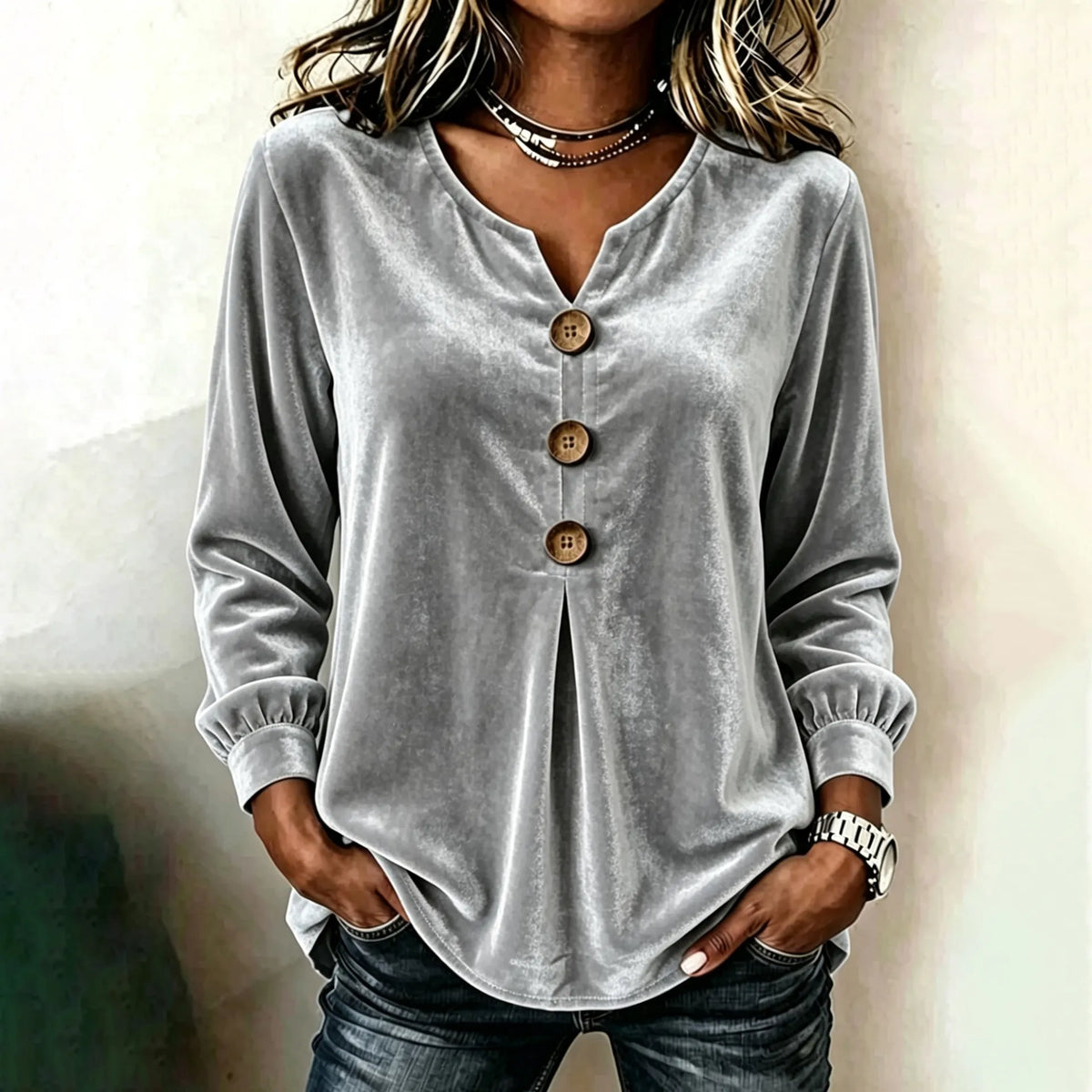Cardydony Women's Fall Winter Cozy Elegant Velvet Top