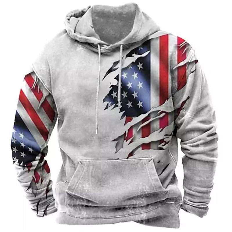Cardydony Men's Us America 250 Year Anniversary Print Casual Hoodie