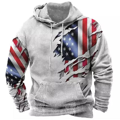 Cardydony Men's Us America 250 Year Anniversary Print Casual Hoodie