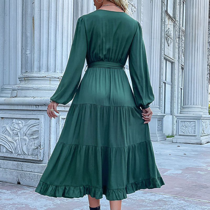 Cardydony Women's Tiered Ruffle Maxi Dress with Waist Tie - Effortless Elegance