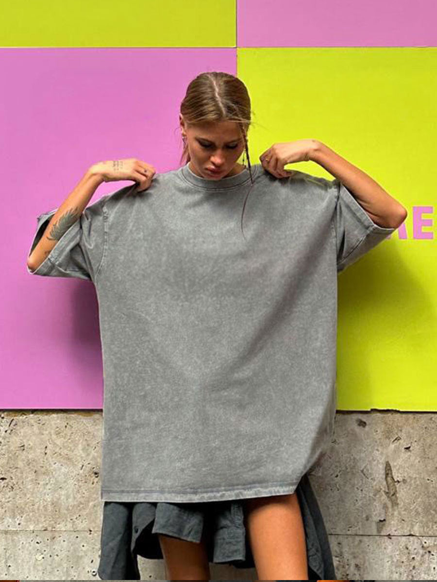 Cardydony Women's Vintage Washed Cotton Oversized T Shirts