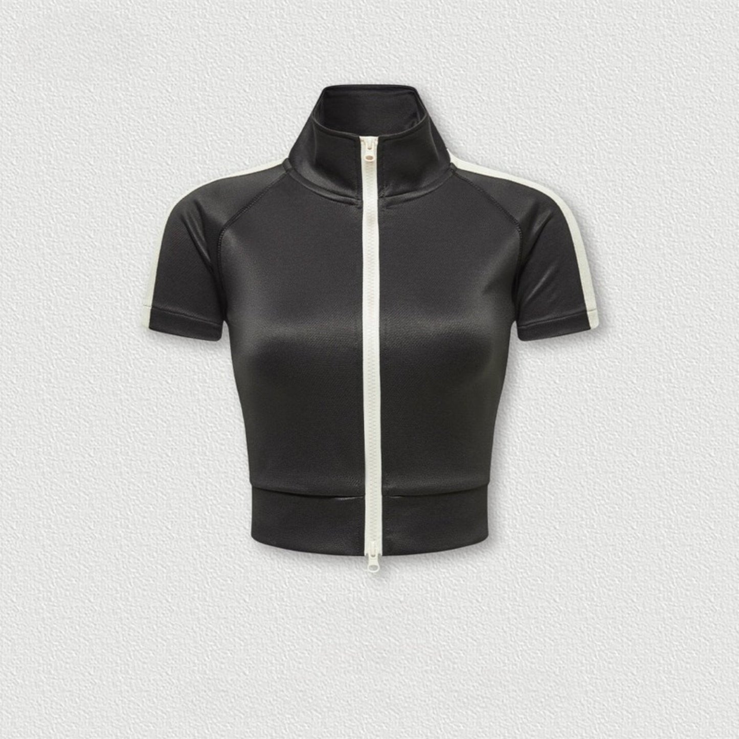 Cardydony Women's Zip-Up Crop Top | Y2K Athletic Style