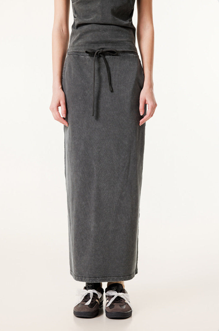 Cardydony Women's Washed Denim Maxi Dress | Vintage Streetwear Style