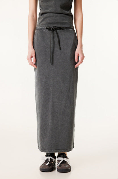 Cardydony Women's Washed Denim Maxi Dress | Vintage Streetwear Style