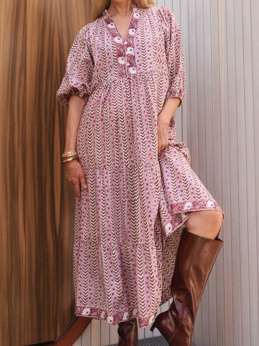 Cardydony Vintage Saffron Ruffle Midi Dress