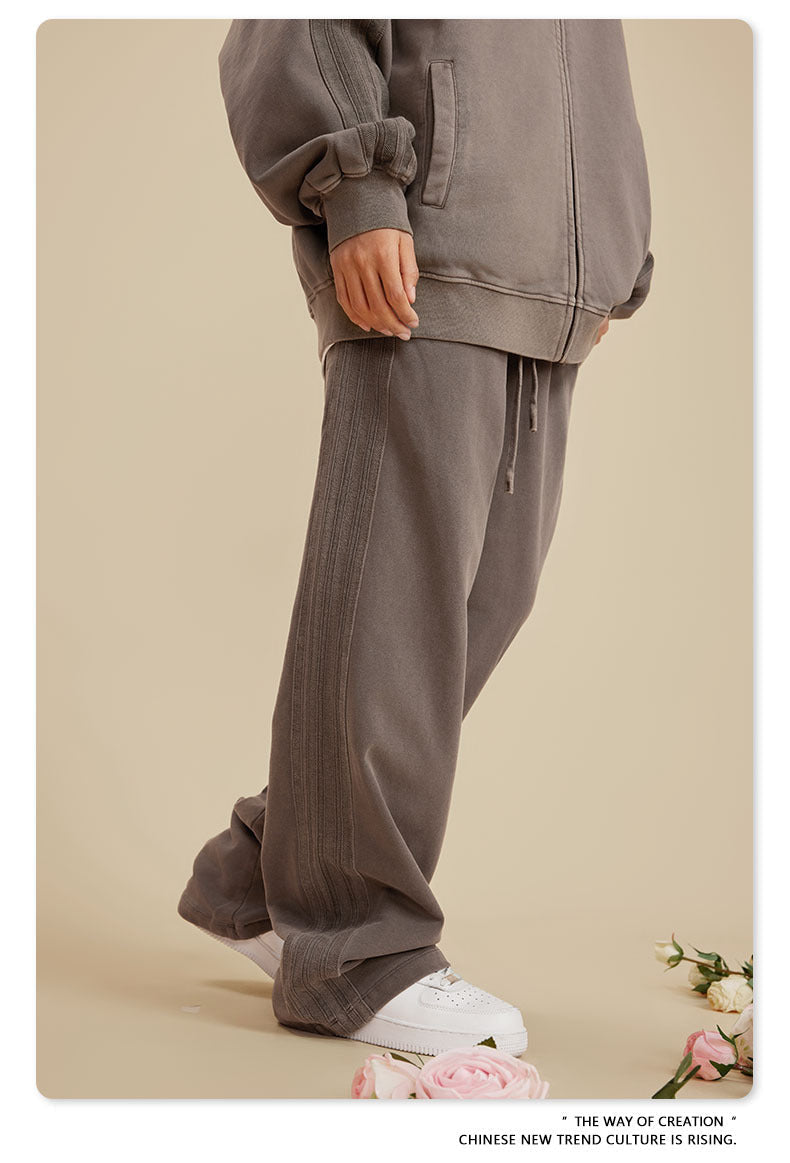 Cardydony Women's Vintage Wash Track Pants | Loose Straight Athletic Pants