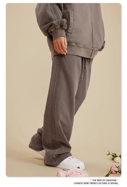 Cardydony Women's Vintage Wash Track Pants | Loose Straight Athletic Pants