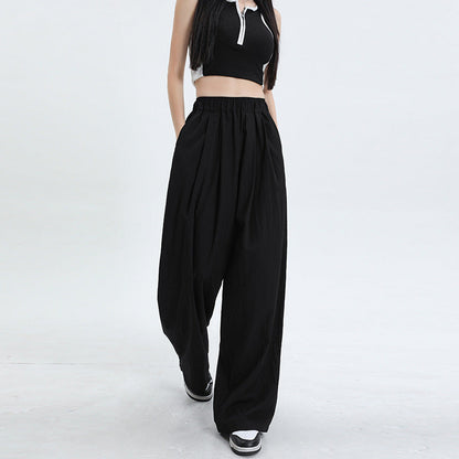 Cardydony Women's High-Waisted Wide-Leg Pants with Elastic Waistband